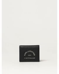 Karl Lagerfeld - Portafoglio bi-fold con placca logo - Lyst