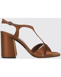 Jimmy Choo - Kesia High Square-Heeled Satin Sandals With Ankle Strap - Lyst