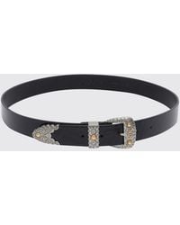 Pinko - Shiny Leather Belt With Metallic Finishes - Lyst