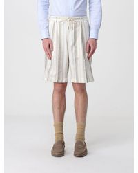 Tagliatore - Classic Striped Linen Blend Shorts - Lyst