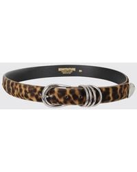 Semicouture - Animal Print Calfskin Leather Belt With A Metallic Buckle - Lyst