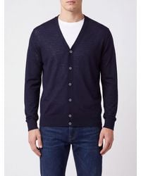 Ballantyne - V-Neck Pure Wool Cardigan With Ribbed Trims - Lyst