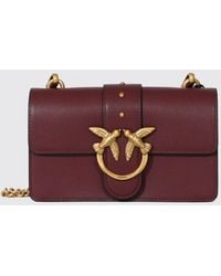 Pinko - Love Bag One Studded Leather Mini Crossbody Bag With Logo - Lyst