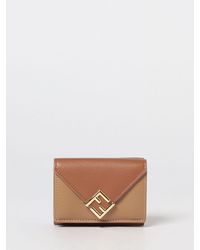 Fendi - Ff Diamonds Grained Leather Tri-Fold Wallet With Monogram - Lyst