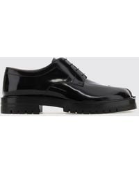 Maison Margiela - Tabi Derby-Schuhe Aus Gebürstetem Leder Mit Gekerbter Sohle - Lyst