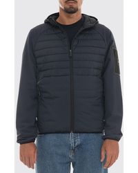 BOSS - Short Water-Repellent Padded Jacket With Hood And Logo Patch - Lyst