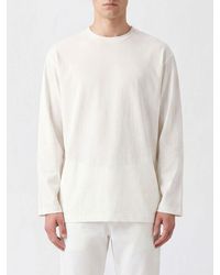 Y's Yohji Yamamoto - Long-Sleeved Cotton T-Shirt With Crew Neck And Regular Shoulders - Lyst