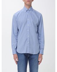 Luciano Barbera - Cotton Shirt With Button-Down Collar And Long Sleeves - Lyst