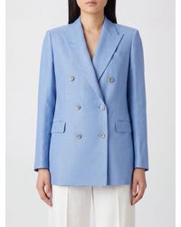 Tagliatore - Blazer Cruzado De Lana Virgen, Seda Y Lino Con Solapas De Pico - Lyst
