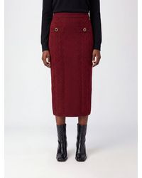 Alessandra Rich - High-Waisted Merino Wool Knit Midi Pencil Skirt - Lyst