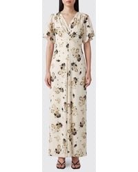 Isabel Marant - Falja Floral Print Silk Long Dress With Short Sleeves - Lyst