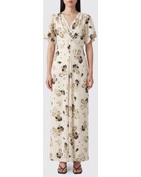 Isabel Marant - Falja Floral Print Silk Long Dress With Short Sleeves - Lyst