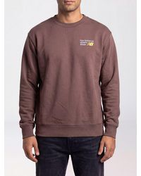 New Balance - Cotton Crew Neck Sweatshirt With Logo - Lyst