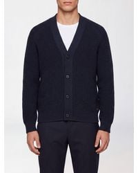 BOSS - V-Neck Cotton-Blend Cardigan With Button Closure - Lyst