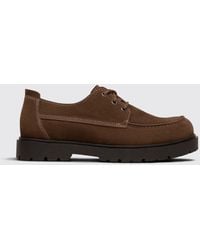 Birkenstock - Highwood Suede Derby Shoes With Serrated Sole - Lyst