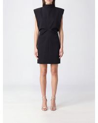 FEDERICA TOSI - Sleeveless High Neck Viscose Blend Sheath Mini Dress - Lyst