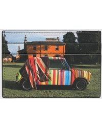 Paul Smith - Flat Leather Card Holder With Graphic Print And Four Slots - Lyst