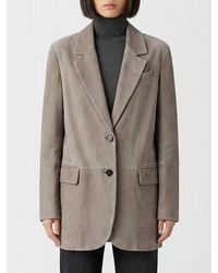 Brunello Cucinelli - Single-Breasted Suede Blazer - Lyst