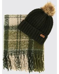 Barbour - Zweiteiliges Set Aus Wolle Mit Schal Und Mütze Im Tartan-Muster - Lyst