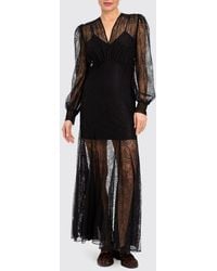 Twinset - Long Lace Ceremony Dress With Balloon Sleeves - Lyst