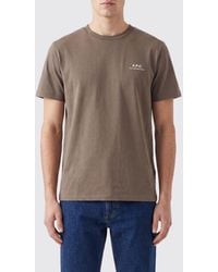 A.P.C. - Cotton T-Shirt With Contrast Logo On The Chest - Lyst