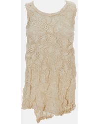 Comme des Garçons - Comme Des Gar&Ccedil	Ons Perforated Cotton Blend Top - Lyst