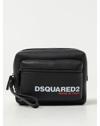 DSquared² - Beauty case in pelle a grana con logo - Lyst