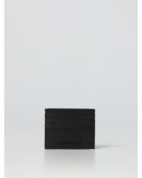 Emporio Armani - Hammered Leather Credit Card Holder - Lyst
