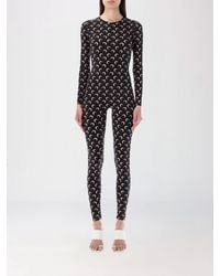 Marine Serre - Stretch Nylon Jumpsuit With All-Over Logo - Lyst