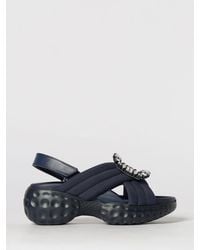 Roger Vivier - Viv' Run Mesh And Leather Sandal With Jewel Buckle - Lyst
