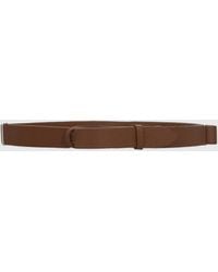 Orciani - Nobuckle Hammered Leather Belt - Lyst