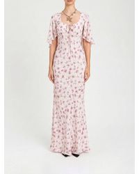 Twinset - Long Viscose Dress With Floral Print - Lyst