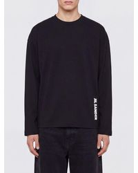 Jil Sander - Long-Sleeved Cotton T-Shirt With Contrast Logo - Lyst
