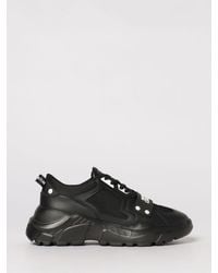 Versace Jeans Couture - Leather And Mesh Sneakers - Lyst