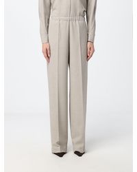 Fabiana Filippi - High-Waisted Wool Blend Palazzo Trousers With Jewel Detail - Lyst