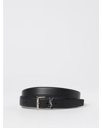 Saint Laurent - Cassandre Grained Leather Belt - Lyst