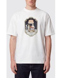 Drole de Monsieur - Graphic Print Pure Cotton T-Shirt With Logo Detail - Lyst