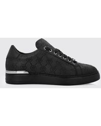 Philipp Plein - Leather Sneakers With Rhinestone Hexagon - Lyst