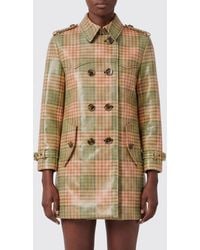Burberry - Tartan Polyester Double-Breasted Trench Coat - Lyst