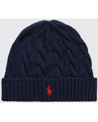 Polo Ralph Lauren - Wool And Cashmere Blend Beanie With Contrast Pony Logo - Lyst