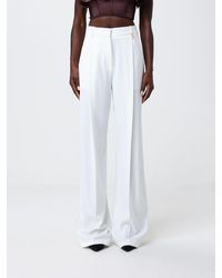 Elisabetta Franchi - Crêpe Wide Leg Trousers - Lyst