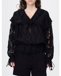 Isabel Marant - Nowana V-Neck Viscose Blouse With Embroidered Lace Inserts - Lyst