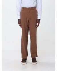 Paolo Pecora - Linen Blend Straight Trousers - Lyst