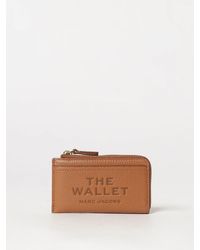 Marc Jacobs - The Wallet Pebbled Leather Card Holder With Zip And Embossed Logo - Lyst