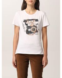 Liu Jo - Cotton T-shirt With Prints And Applications - Lyst