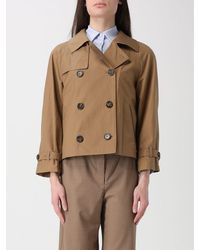 Max Mara - Double Breasted Cotton Blend Trench Coat - Lyst