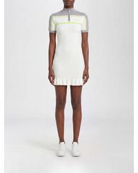 CASABLANCA - Striped Viscose High-Neck Mini Sheath Dress - Lyst