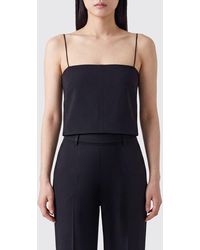 forte_forte - Cropped Linen Blend Bandeau Top With Tie Fastening - Lyst
