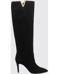 Via Roma 15 - Suede Knee-High Boots With Stiletto Heel - Lyst
