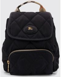 Burberry - Quilted Nylon Backpack With Vintage Check Pattern And Ekd Logo - Lyst